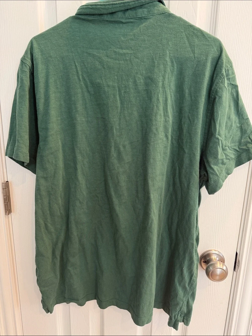 J. Crew Men's Forest Green Short-Sleeve Polo with Chest Pocket